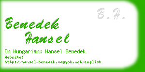 benedek hansel business card